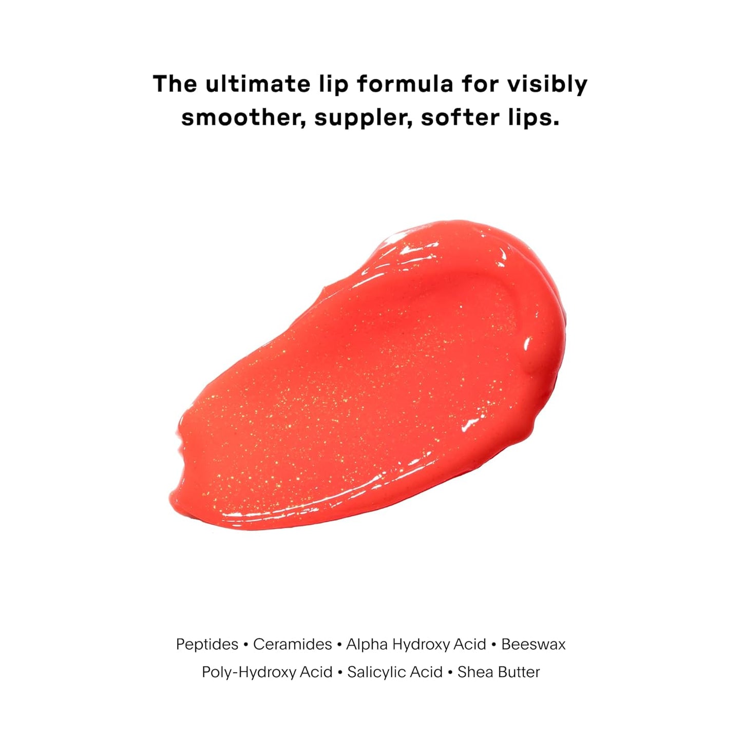 U Beauty The PLASMA Tinted Lip Compound Anti-Wrinkle & Anti-Aging Treatment - Shimmery Plumping Lip Gloss with Hyaluronic Acid, Shea Butter, Salicylic Acid & Peptides to Deeply Hydrate,Bellini - 15 mL