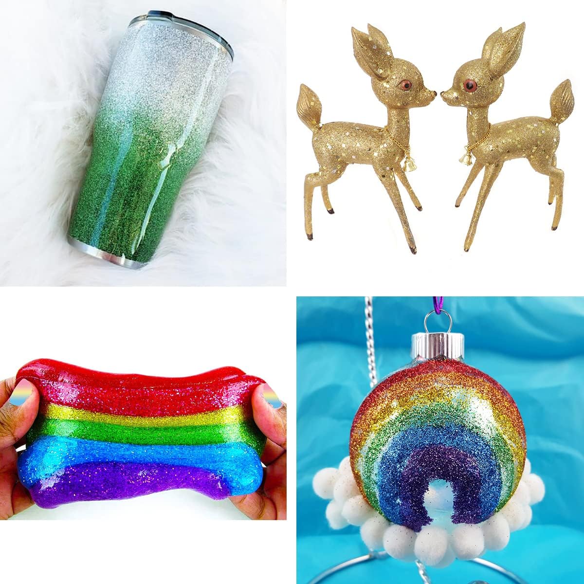 Holographic Fine Glitter, 100g/3.5oz Extra Fine Glitters Powder Packs for Resin, Craft Glitter for Tumblers Candle Slime Making, Festival Body Face Eyeshadow Nail Glitter (Blue White)