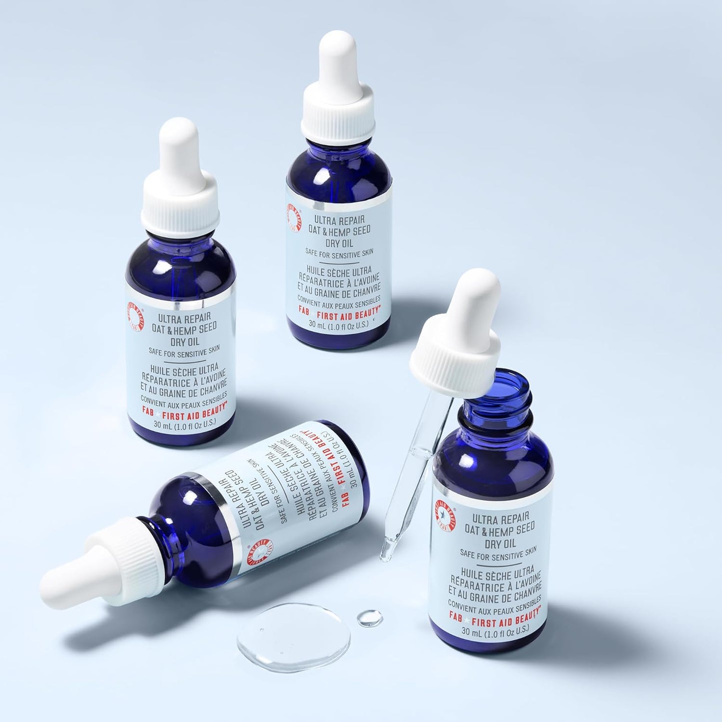 First Aid Beauty Ultra Repair Oat & Hemp Seed Oil – Hydrating, Non-Greasy Facial Oil with Arnica & Colloidal Oatmeal for Redness Relief – Calms Dry, Distressed Skin – Fragrance Free, 1 oz