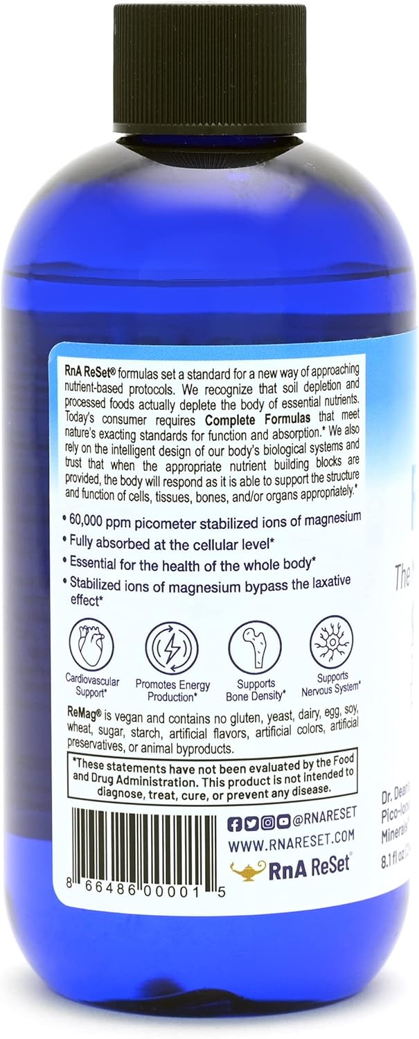 RnA ReSet ReMag – High Absorption Magnesium Chloride Liquid, 8.1 Fl Oz (2-Pack)