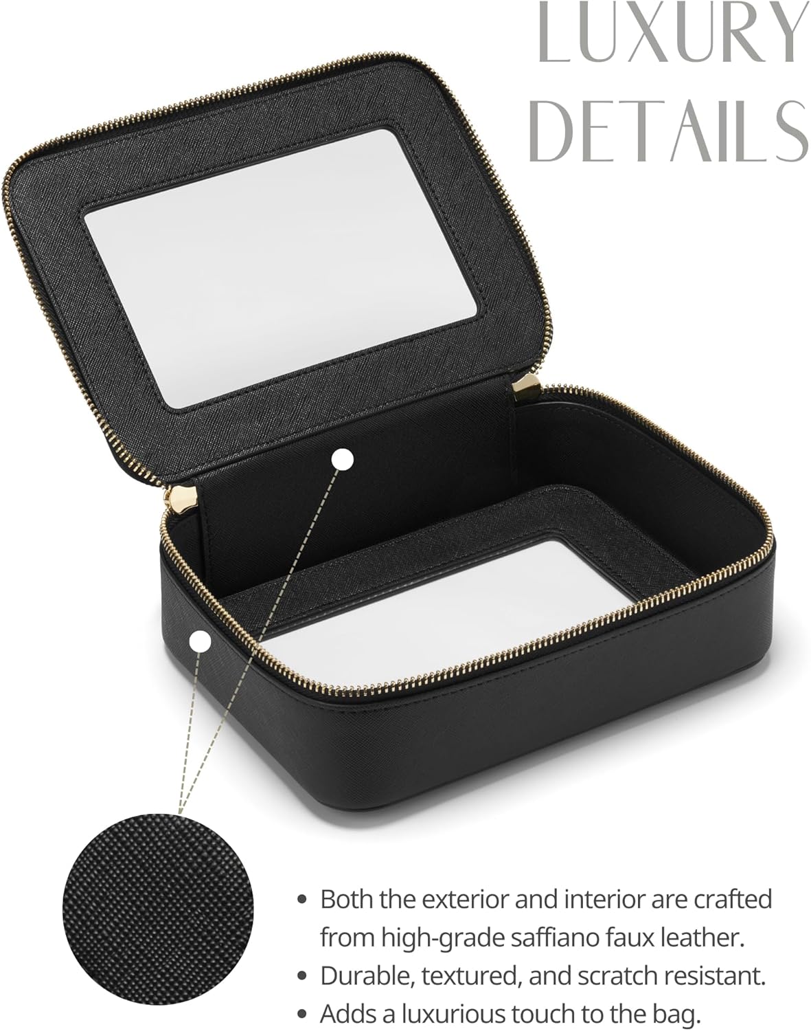 Popvibe Clear Makeup Bag Travel Cosmetic Case Transparent Toiletry Bag with Zipper, Portable Make Up Organizer Traveling Compact Car Bag for Essentials