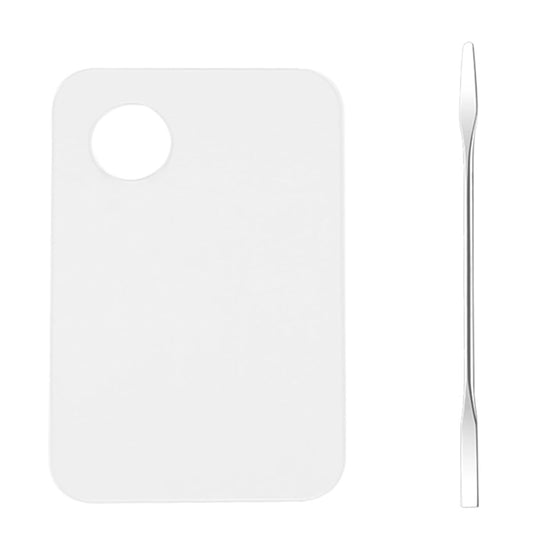 1 Pc Acrylic Cosmetic Makeup Palette Tray Foundation Spatula Makeup Mixing Palette Apply for Foundation Eye Shadow Lipsticks Nail Art Beauty Salon (Transparent)