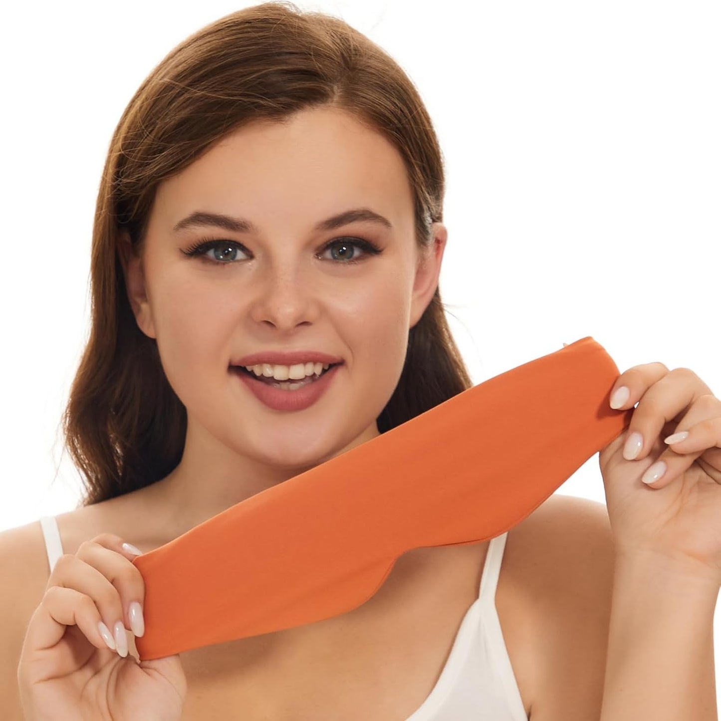 ALASKA BEAR Sleep Mask for Side Sleepers Patented Design, Cup-Shaped and Extra-Soft, 100 Blackout Eye Mask Shades Cover for Men and Women Home or Travel, Machine Washable, Tangerine