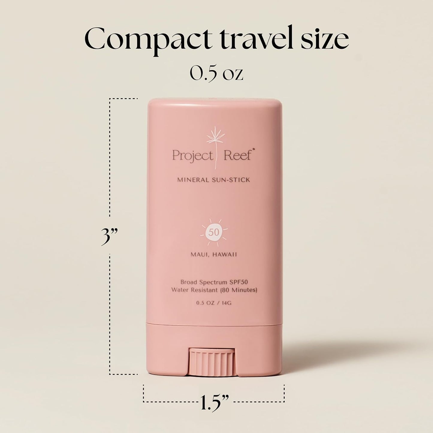 SPF 50 Sheer Mineral Sunscreen Stick - Vegan, Reef Safe, Non-Nano Zinc, Face Sunblock Stick, No White Residue, Pocket Size, Ideal for Travel & Kids .05 oz