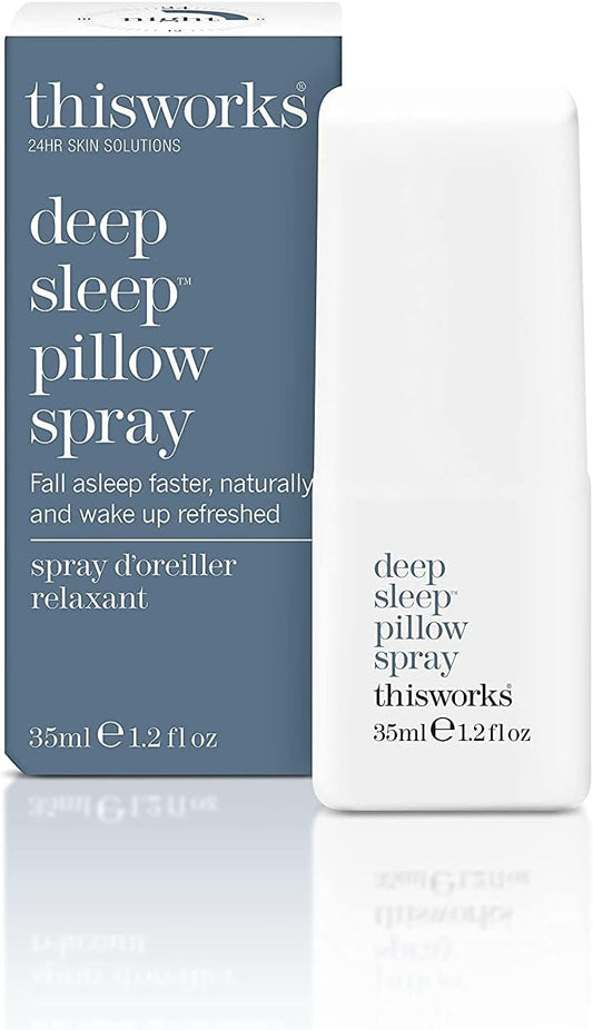 THISWORKS Deep Sleep Pillow Spray – Fast-Acting Natural Formula with Lavender for Relaxation and Restful Sleep – 35 ml (1.2 fl oz) Mini Travel Size