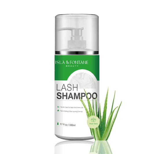 Isla & Fontane Lash Shampoo Bulk – Multi-Scent Series – 17 fl oz / 500ml | Gentle Eyelash Cleanser for Lash Extensions | Non-Irritating | Professional Lash Bath Foam For Salon And Home Use (Aloe Vera)