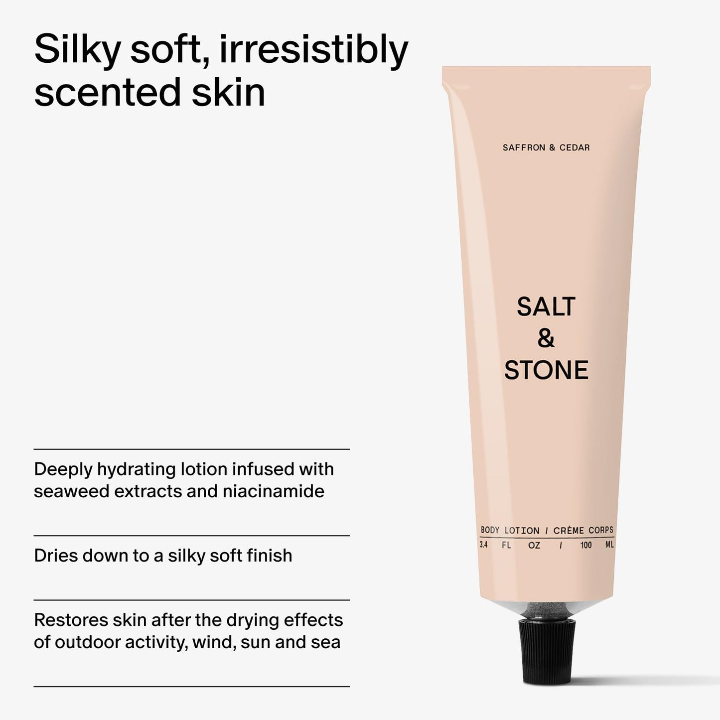 Salt & Stone Body Lotion for Women & Men | Hydrates, Nourishes & Softens Skin | Restores Dry Skin | Fast-Absorbing | Cruelty-Free & Vegan