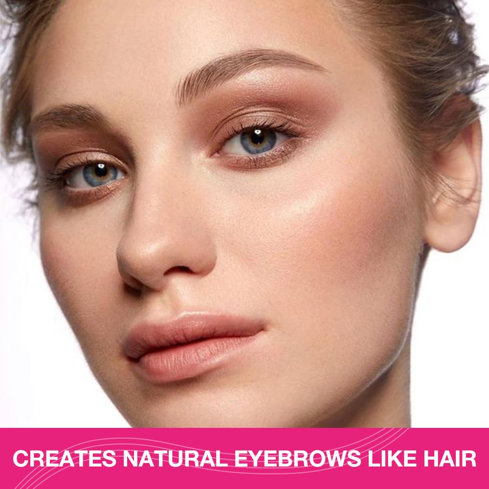 Kaely Microblading Eyebrow Pen with Multiple Fork Tips, Square Brush Magic Eyebrow Contouring Pen Waterproof, 3d Eye Brow Pencils for Women, Create Natural Hair-Like Brows, 101 Brown