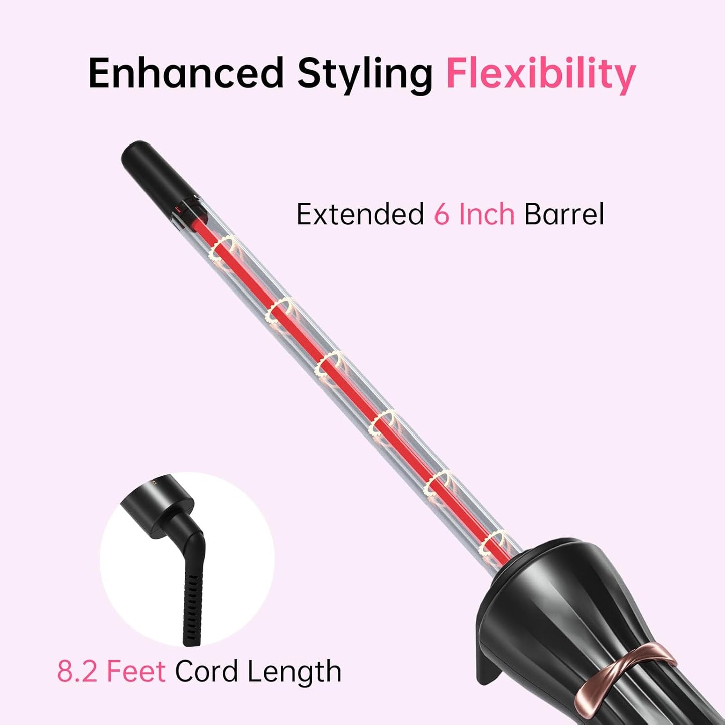 3/8 Inch Small Wand Curling Iron with 9 Temps, 9mm Mini Hair Curler with LCD Display, Fast Heat Up & Anti-Scald Design, Suitable for Short/Long Hair