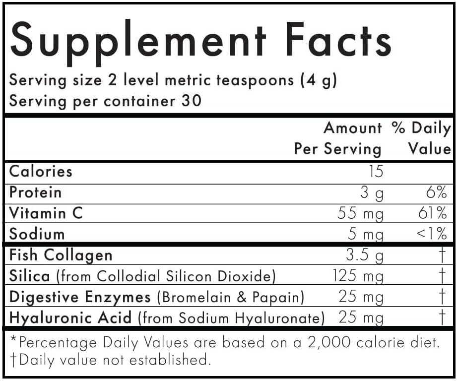 WelleCo The Collagen Elixir Collagen Powder, Marine Collagen Peptides with Vitamin C, Hyaluronic Acid, Digestive Enzymes & Silica, for Glowing Skin, Hair & Nails, Gluten Free, Unflavored, 4.23 oz
