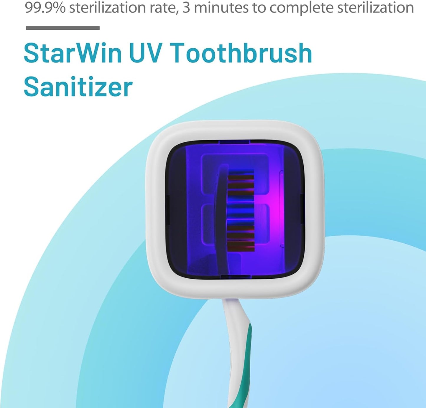 StarWin UV Toothbrush Cleaner Case, Portable Tooth Brush Cover, Holder, and Travel Case for Toothbrushes, White