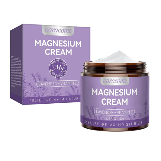 Natural Magnesium Cream for Sleep & Pain Relief – Soothing Magnesium Lotion for Leg Cramps, Muscle Relaxation & Calming – Deep Hydration Nighttime Magnesium Cream for Pain & Sleep Support 4.23 Fl Oz