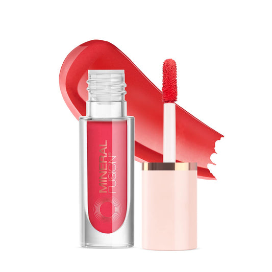 Mineral Fusion 2-in-1 Lip & Cheek Stain Tavel, 0.10 fl oz, Vibrant Coral hydrating, long-lasting, matte lip and cheek color