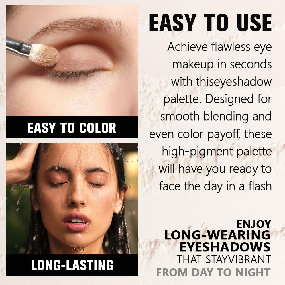 Nude Pink Matte Eyeshadow Palette for Women, Single Monochrome Eye Shadow Makeup, Shiny Pressed Powder, Blendable Natural sombras para ojos, Holographic,Vegan,Travel -19