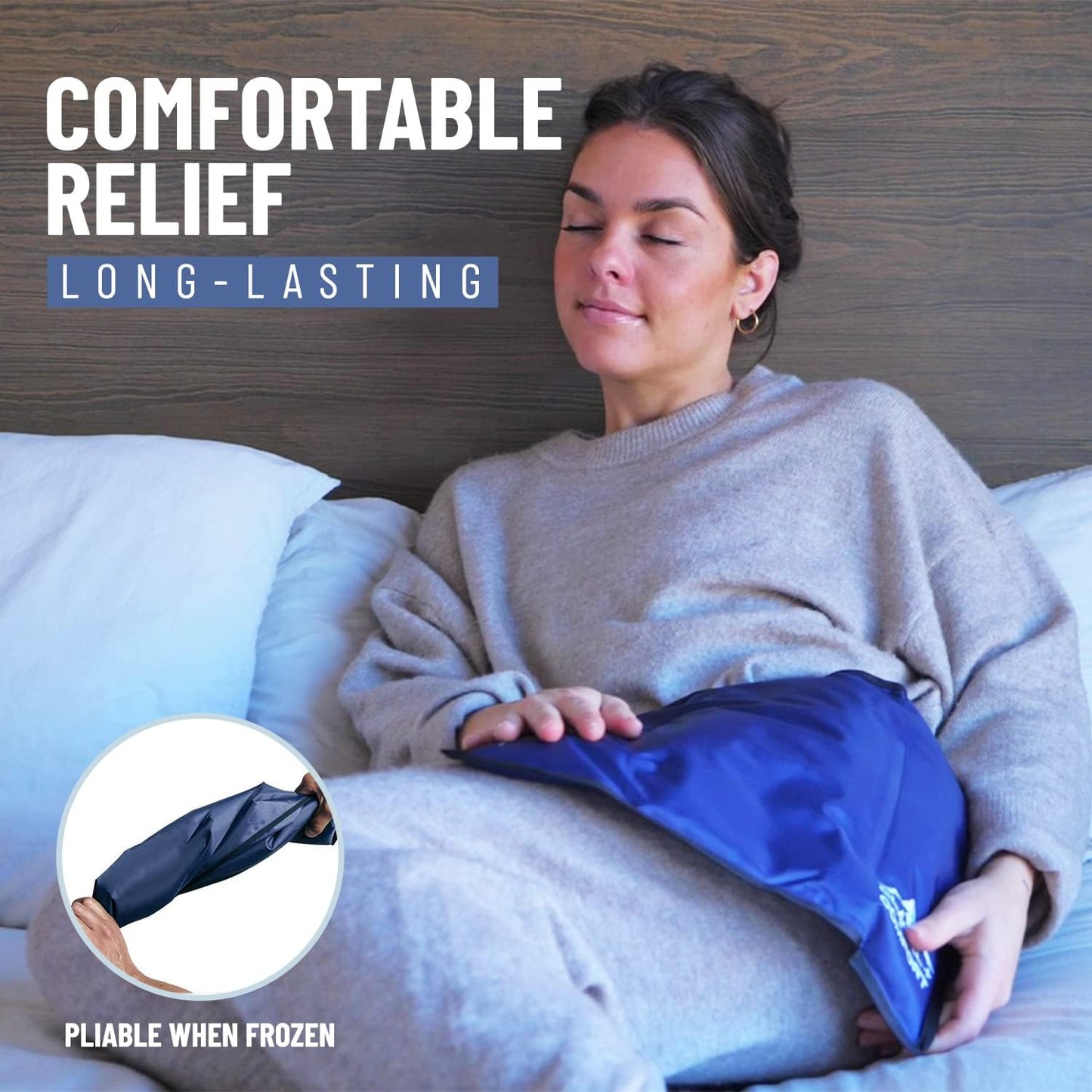 Glacial Comfort Gel Ice Pack for Back Pain - (15" x 11") Reusable Cold Pads for Hip, Knee, Shoulder Injuries, Muscle Strains, Migraine & Postpartum Recovery - Compression Pad.