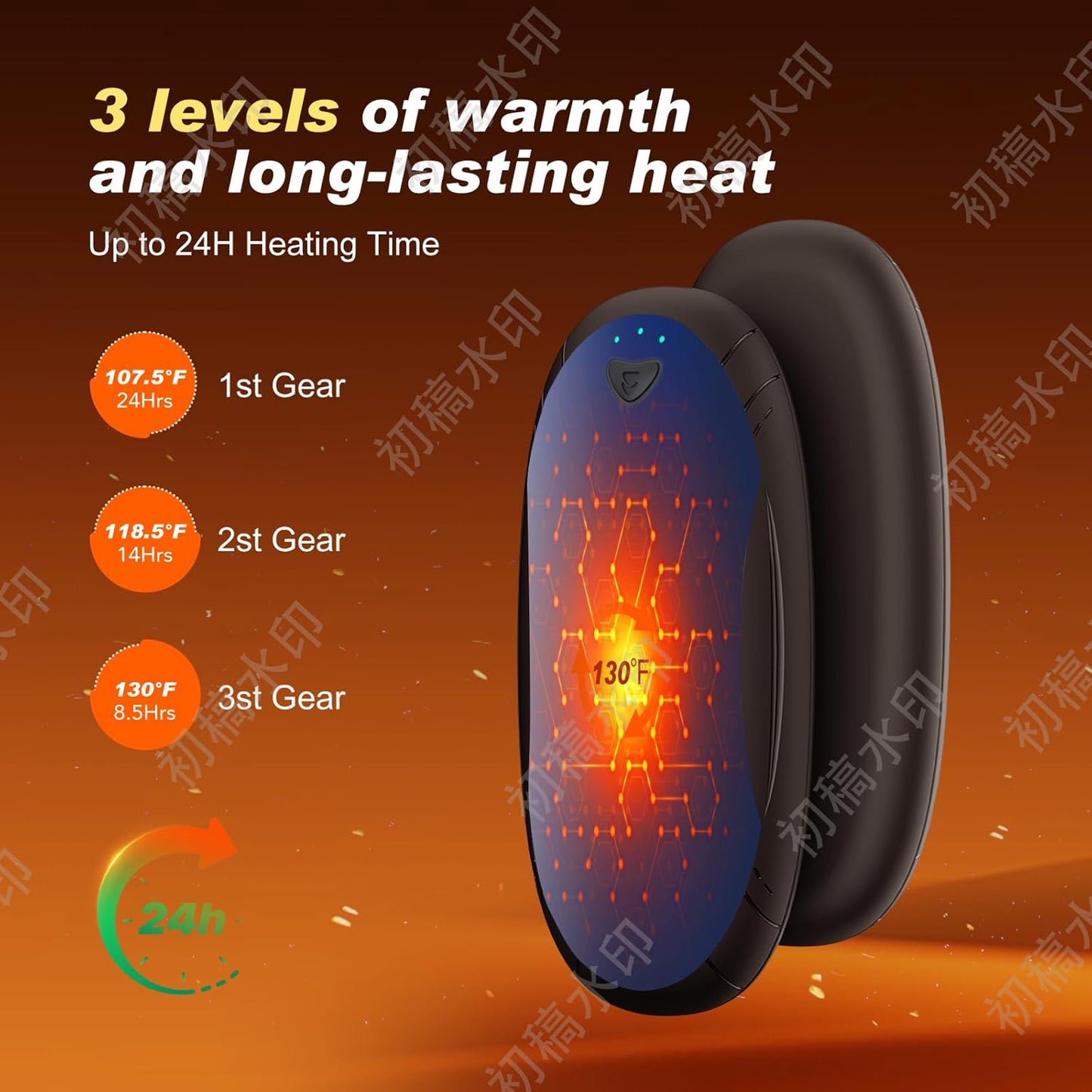 Hand Warmers 2 Pack with 10000mAh Charging Box,Portable Pocket Heater,24Hrs Long Safe Heat,Outdoor, Travel, Golf, Hunting, Camping,Gifts for Men Women