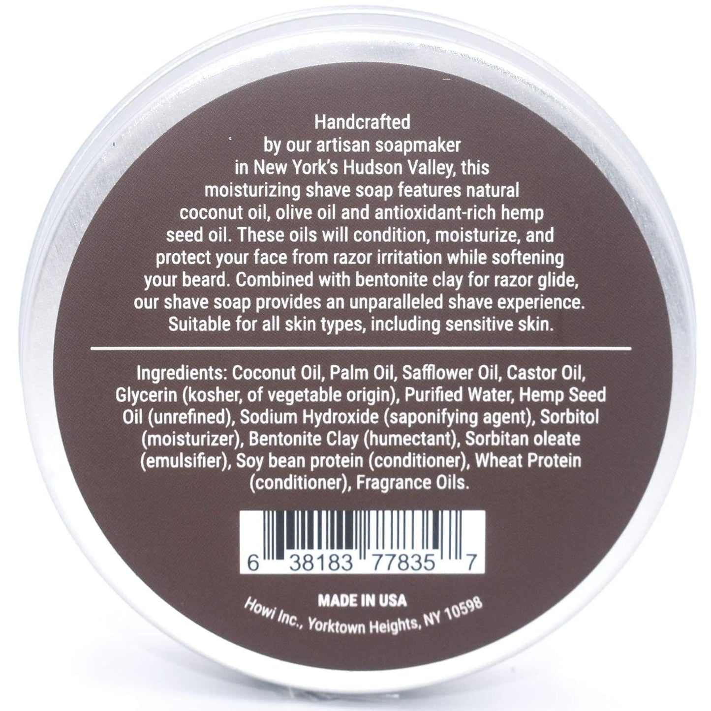 Taconic Shave Bay Rum Scent Shaving Soap – Warm Spiced Aroma – Barbershop Quality Lather Puck with Coconut & Olive Oils – Classic Wet Shave – Made in USA