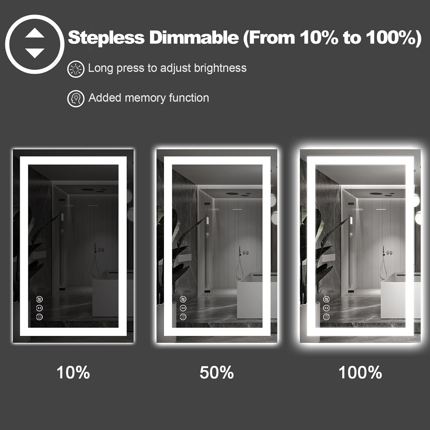 Amorho LED Bathroom Mirror Large 77"x 36" with Front Light and Backlit, Stepless Dimmable Wall Mirrors with Anti-Fog, Shatter-Proof, Memory, 3 Colors, Double LED Vanity Mirror