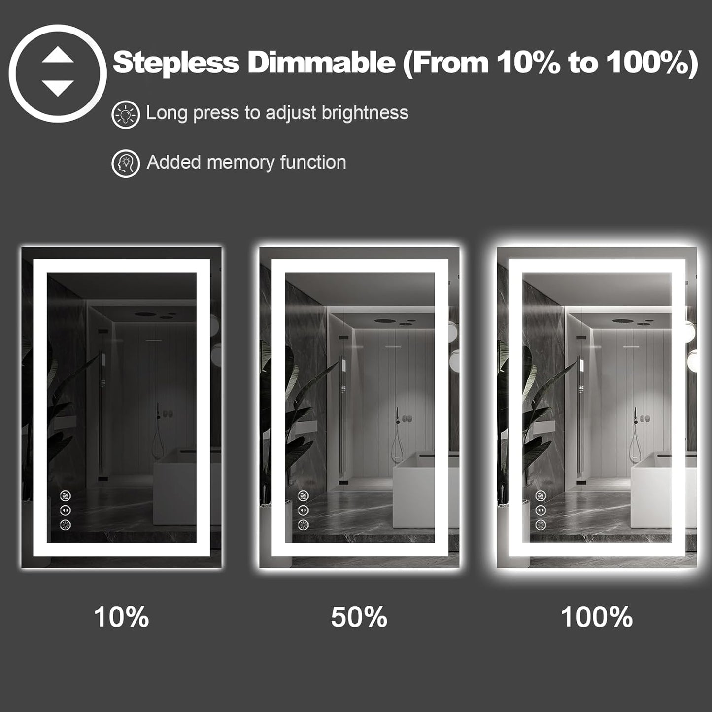 Amorho LED Bathroom Mirror Large 88" X38" with Front Light and Backlit, Stepless Dimmable Wall Mirrors with Anti-Fog, Shatter-Proof, Memory, 3 Colors, Double LED Vanity Mirror