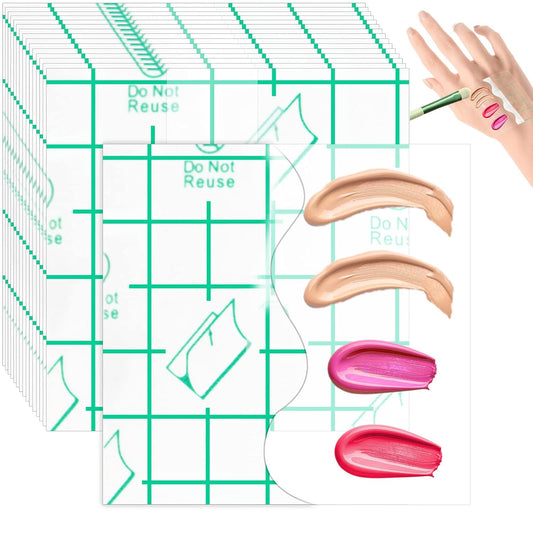 50 Pieces Hand Palette, Single Use Makeup Hand Palette Disposable Adhesive Palettes Cosmetic Makeup Palette for Every Makeup Artist (3 x 3 Inch)