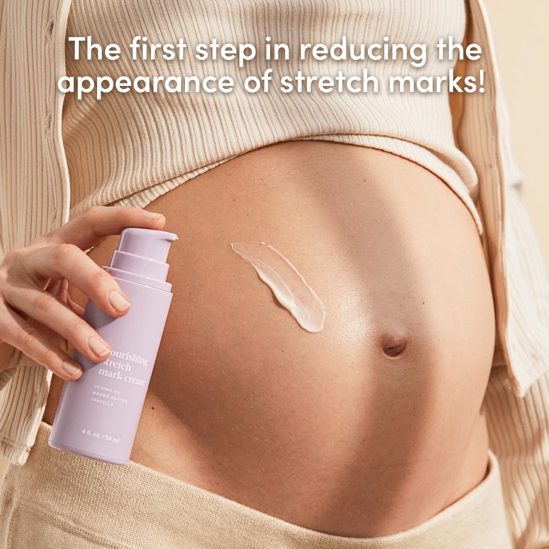 Evereden Nourishing Stretch Mark Cream 50ml | Clean and Unscented Pregnancy Skincare | Stretch Mark Prevention