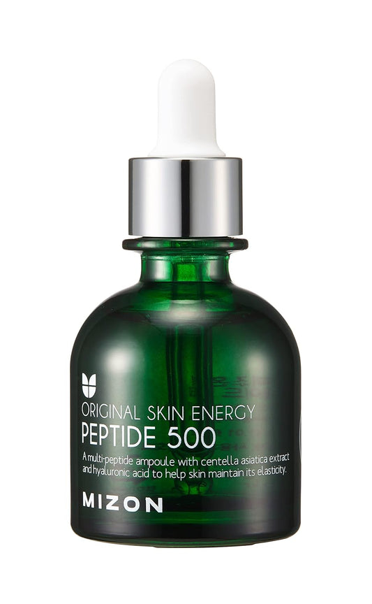 MIZON Peptide 500 Ampoule Peptides Adenosine Hyaluronic Acid Centella Asiatica Skin Elasticity Moisturizing Collagen Booster Korean Serum (1.01 fl. oz)