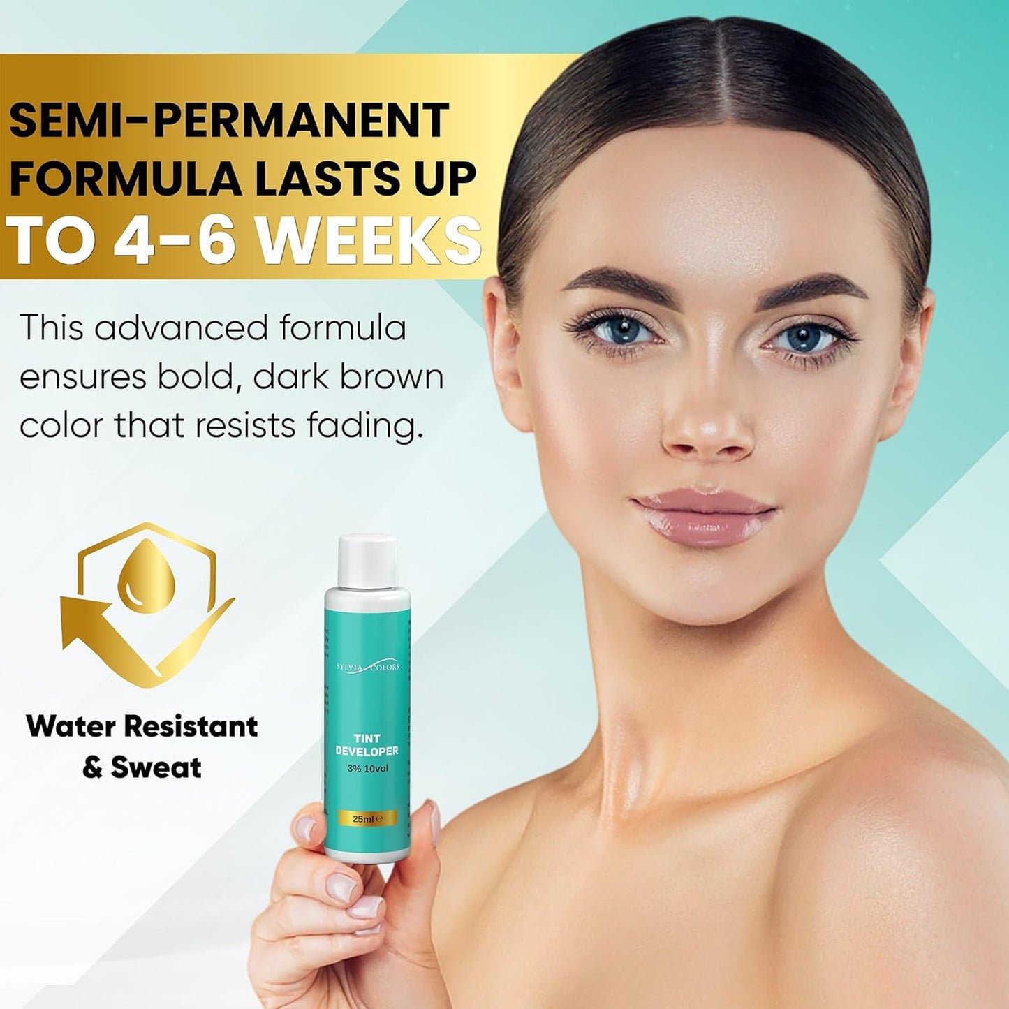 Professional Tint Kit Semi-Permanent 40 Applications Lasts 4-6 Weeks Spot Coloring Set WaterprooF (Light Brown, 25 ML)