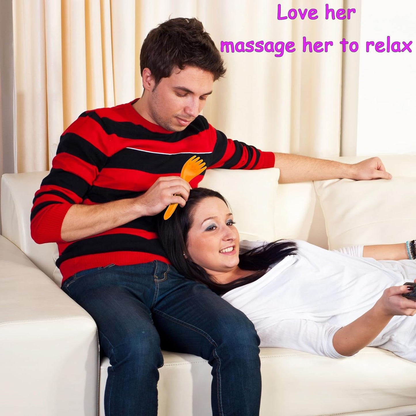 Scalp Massage Tools, 2-Pieces Head Scratcher Massager Whisk, Gift for Mother, Sister,Kids and Lover, Portable Resin SPA Tools with a Black Zippered Bag