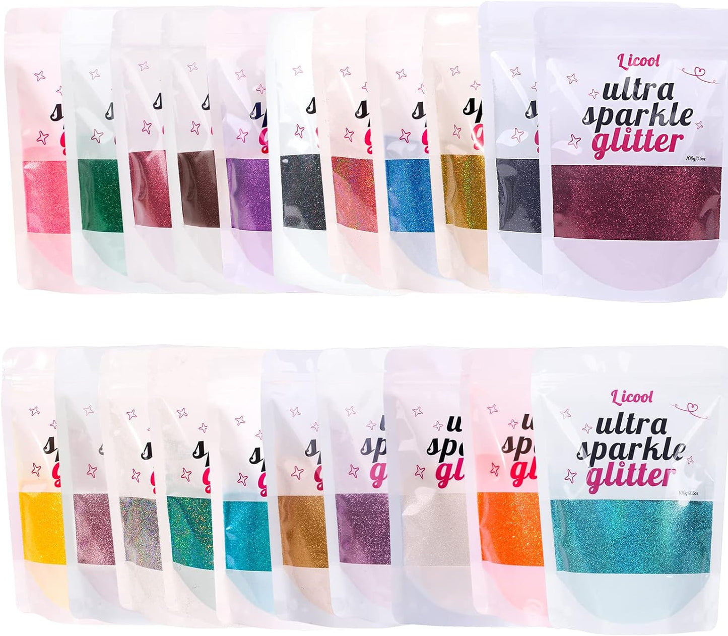 100g Holographic Ultra Fine Glitter, Sparkle Makeup Glitter, Extra Fine Craft Glitter Resin Sequins for Epoxy Glass Resin Art Tumblers Body Hair Face Nail (Laser Silver)