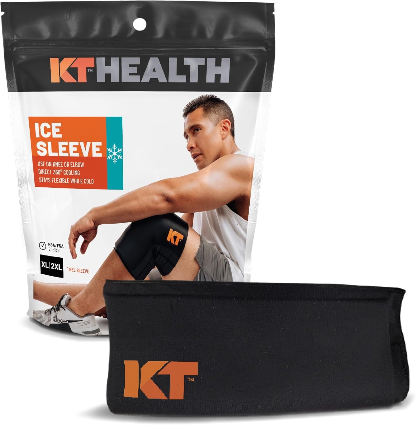 KT Health, Size XL/2XL, Ice Sleeve and Universal Bag, Direct 360 Degree Cooling and Compression