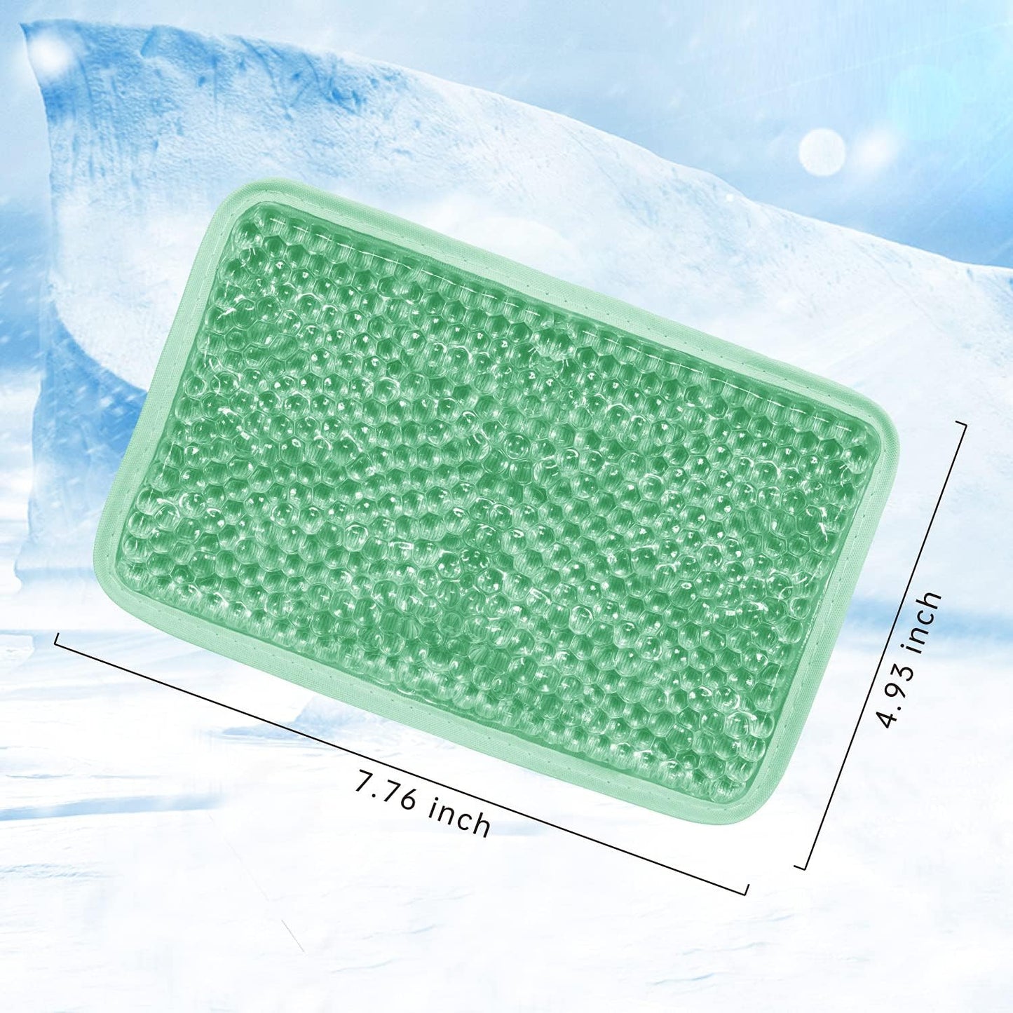 Gel Beads Ice Pack Ice Bag with Strap-Reusable Hot & Cold Pack Compress Therapy for Pain, Swelling,Injuries of Knee, Shoulder, Foot, Back, Ankle, Neck, Hip, Elbow,Wisdom Tooth (1 pcs.Green)