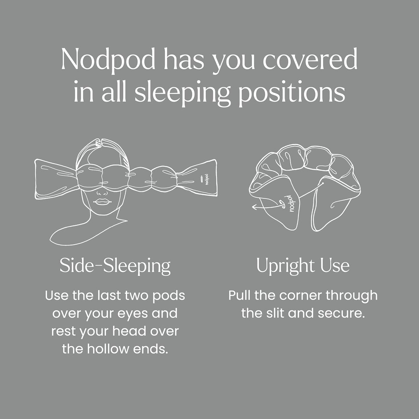 Nodpod Gentle Pressure Sleep Mask | Patented Light Blocking Design for Sleeping, Traveling & Relaxation - Elephant Gray