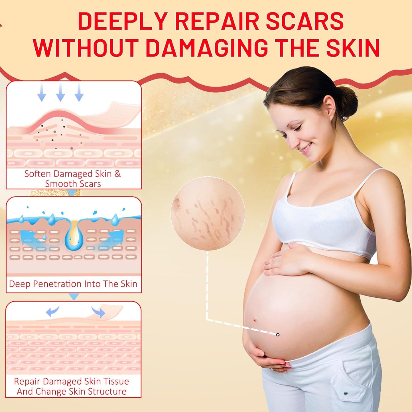 Stretch Mark Oil for Pregnancy, Skincare Body Oil for Scars and Stretchmarks, Pregnancy Oils for Stretch Marks Pre and Postpartum Natural Skincare Massage Oil, Skin Regenerate Oil, 4.2 fl.oz