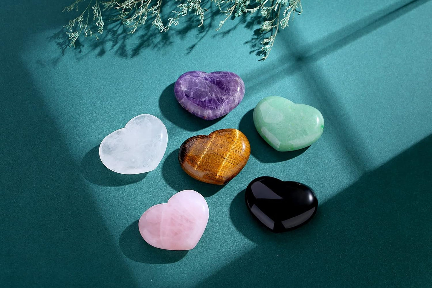 1.8" Large Amethyst Heart Healing Crystals Stone Gua Sha Palm Pocket Stones Meditation Love Gemstone Reiki Energy Balancing Meditation Mother's Day Gift