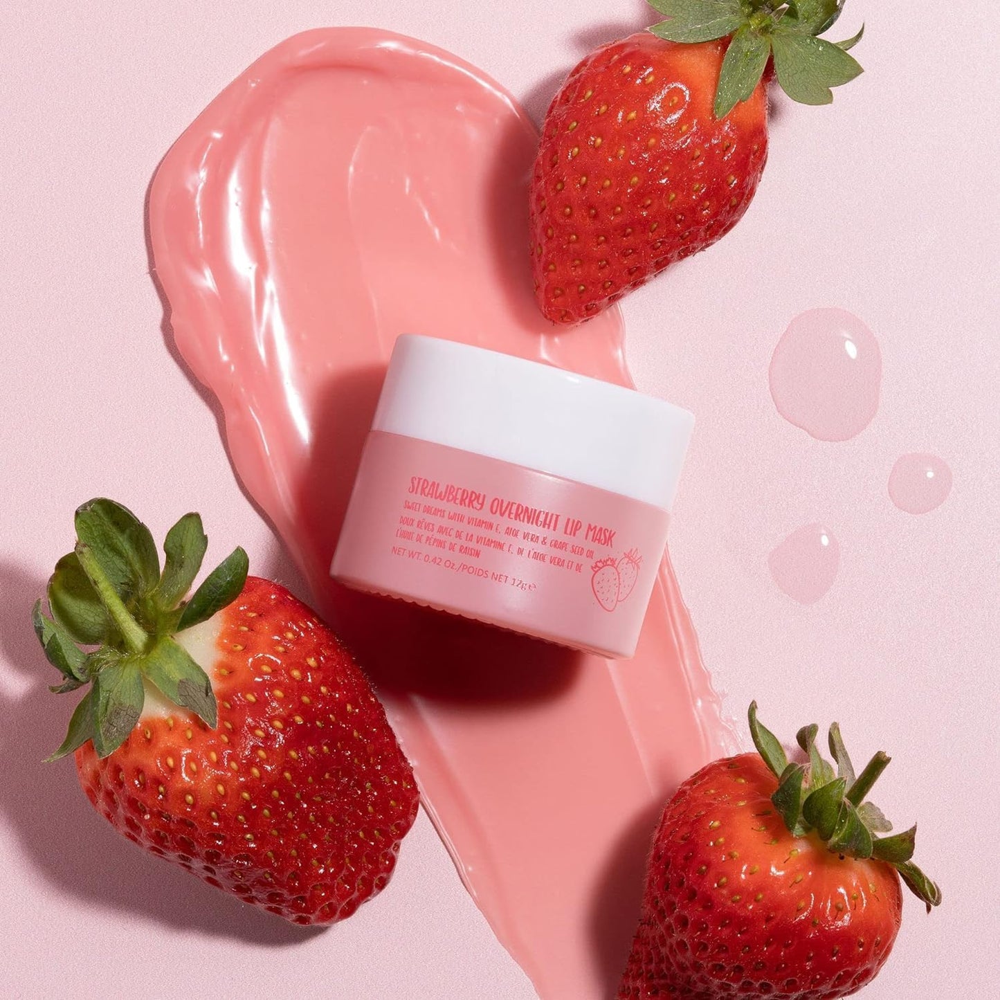 W7 Sweet Dreams Strawberry Lip Mask - Vitamin E, Aloe Vera and Grape Seed Oil - For Hydrated, Full Looking & Irresistible Lips - 0.67 Fl Oz