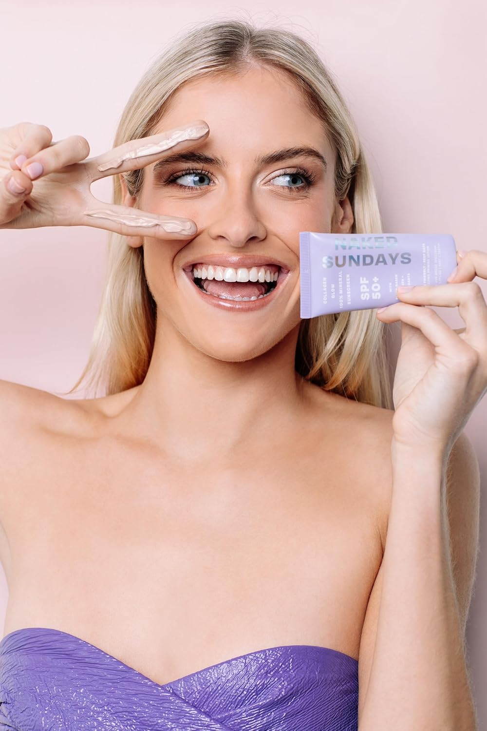 Naked Sundays SPF 50 Daily Facial Moisturizer, All-in-one Mineral Sunscreen, Face Lotion, Makeup Primer with Broad Spectrum UVA/UVB + Zinc Oxide, 50ml