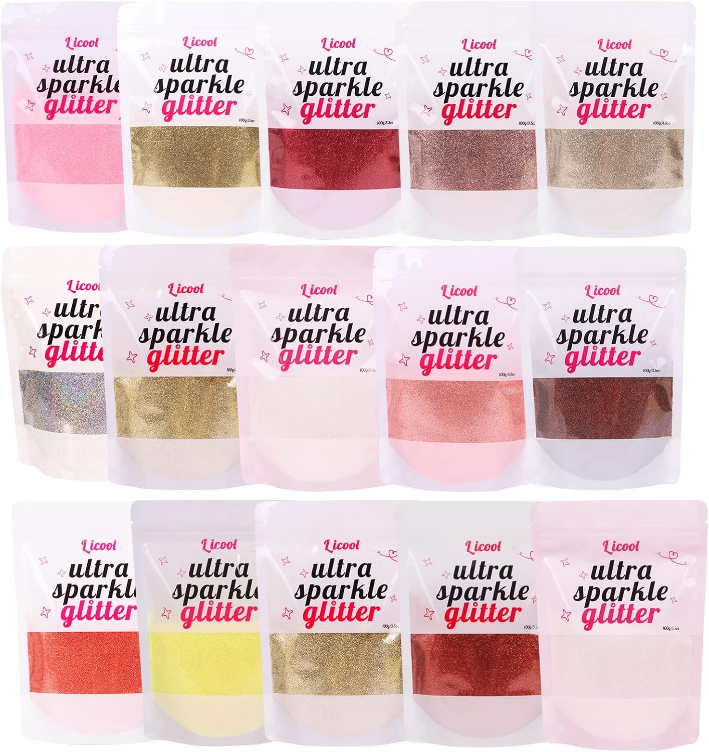 Holographic Fine Glitter, 100g/3.5oz Extra Fine Glitters Powder Packs for Resin, Craft Glitter for Tumblers Candle Slime Making, Festival Body Face Eyeshadow Nail Glitter (Light Gold 3)