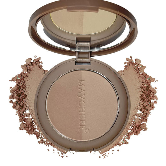 2 in 1 Contour Palette Face Sculpting Grey Contour Powder Palette Face Bronzer Makeup Contouring Palette with Mirror - Highly Pigmented Contour Shadow For Light Skin tone