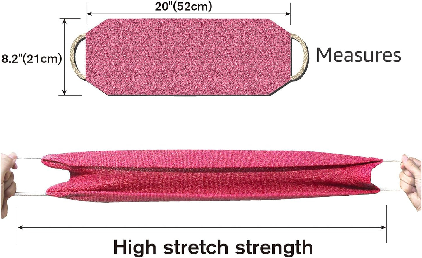 Evridwear Exfoliating Back Scrubber for Shower - Double-Sided Body Scrubber with Handles, Deep Clean, Massage & Exfoliate Back Washer for Men & Women, Invigorates Skin & Circulation