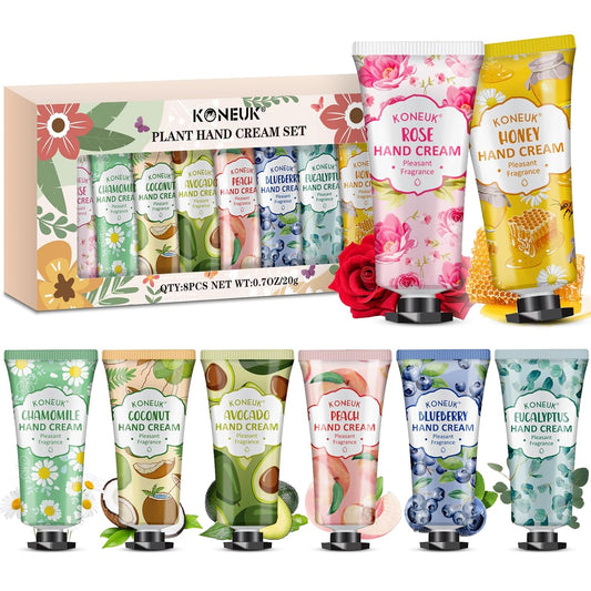 8 Pack Hand Cream Gifts Set For Women, Mini Hand Lotion Travel Size for Dry Cracked Hands, Bulk Hand Cream for Mom Gifts, Bridal Shower Favors, Birthday Gifts and Small Gifts for Women