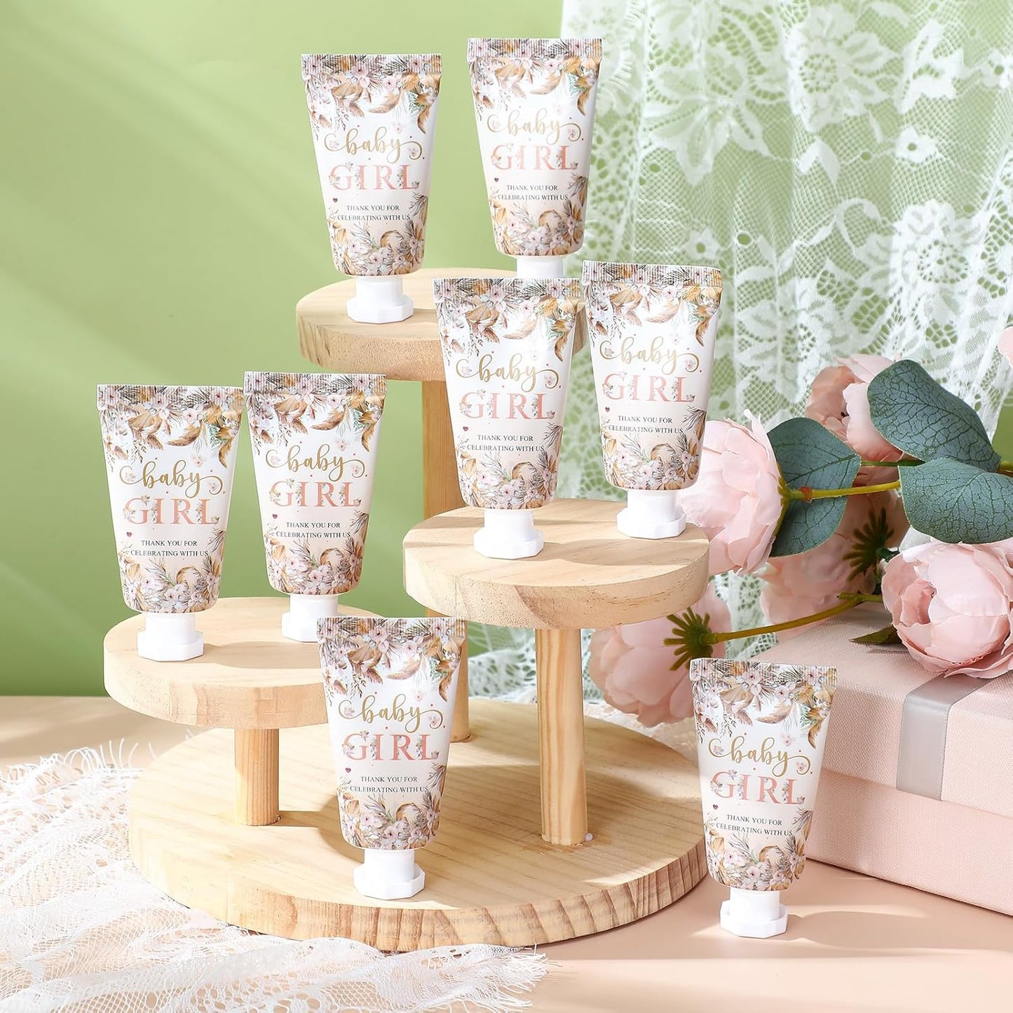 48 Sets Boho Baby Shower Hand Cream Gifts Baby Shower Party Favors for Guests Baby Girl Hand Cream Gift Bulk Travel Size Hand Lotion Set for Guest