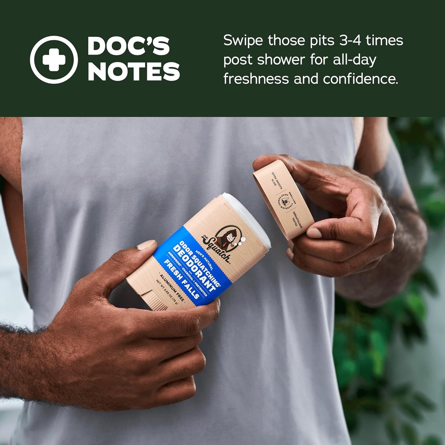 Dr. Squatch Natural Deodorant for Men - Odor-Squatching Aluminum Free - Fresh Falls & Summer Citrus (2.65 oz, 2-Pack)