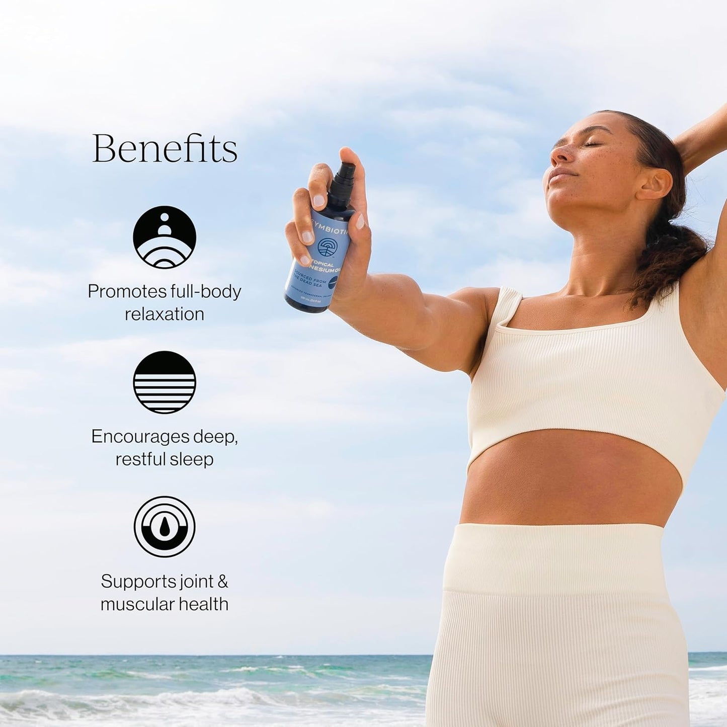 CYMBIOTIKA Topical Magnesium Oil Spray for Body, USA Made, Supplement for Leg Cramps, Muscle, Joint Health & Sleep Support, Includes Magnesium Chloride, Lavender Extract, Aloe Vera, 2pck (6.8 fl oz)