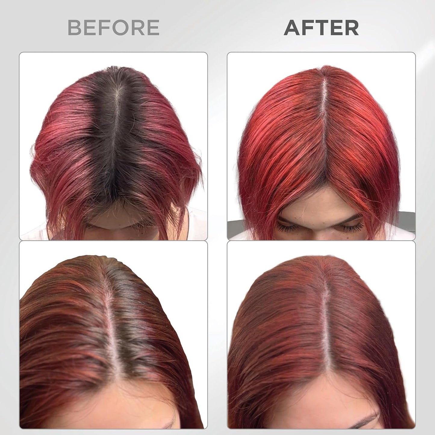 THICK FIBER Root Touch Up and Hairline Concealer for Thinning Hair Women - Water & Sweat Resistant Hair Loss Powder Set, Includes Brush (Red Brown)