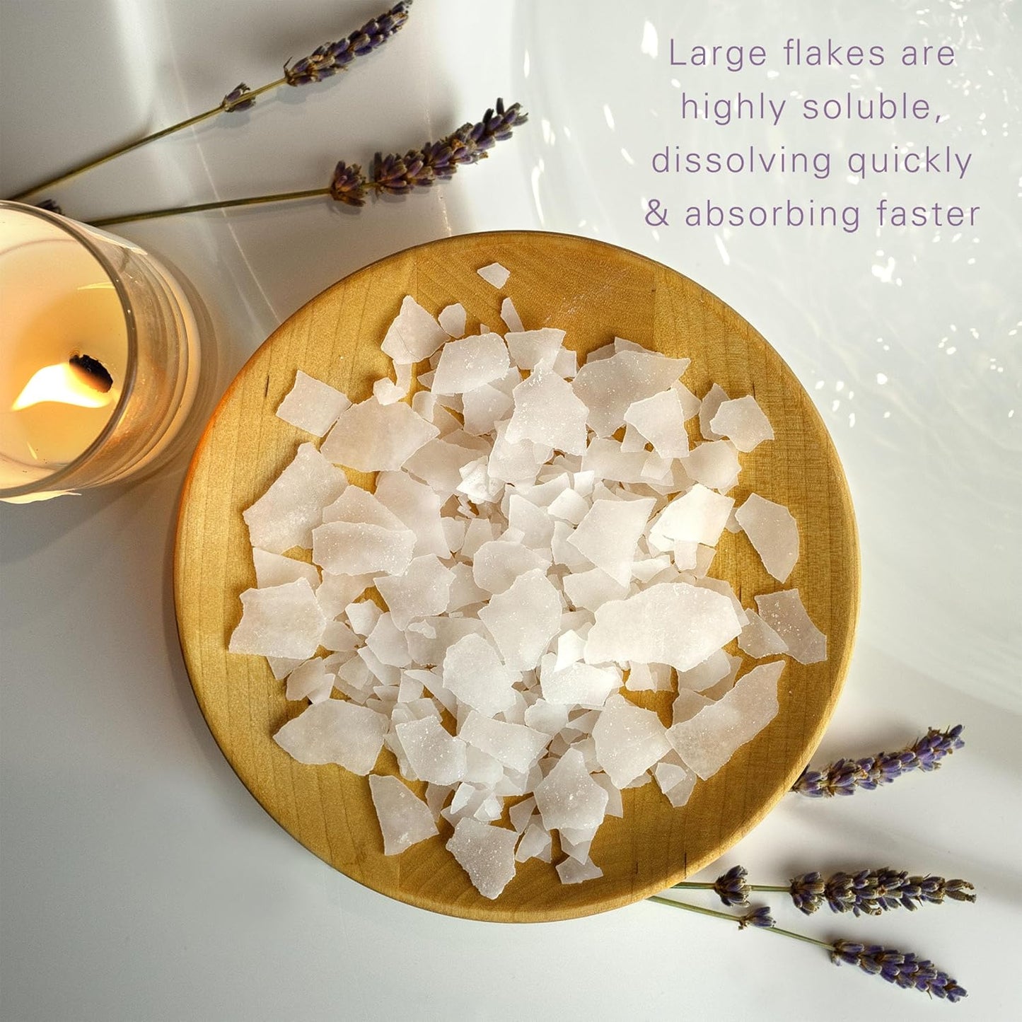 Village Naturals Therapy Calm Magnesium Bath Flakes, Lavender Vanilla Scent, 4.5 oz, Pack of 10